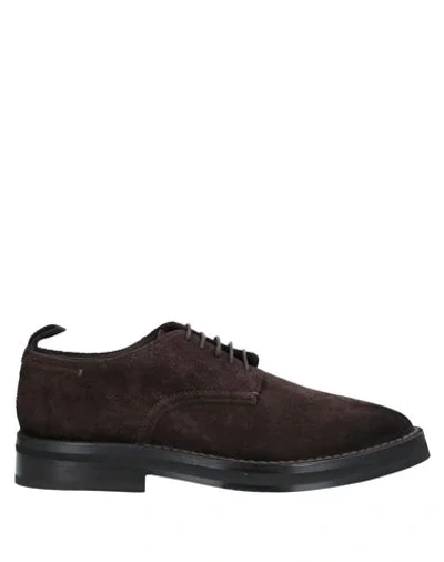 Rare Laced Shoes In Dark Brown