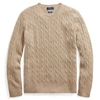 Ralph Lauren Cable-knit Cashmere Sweater In Truffle Melange