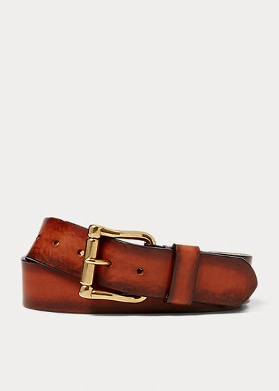 Polo Ralph Lauren Vachetta Leather Belt In Vintage Brown
