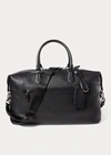 Ralph Lauren Pebbled Leather Duffel Bag In Black