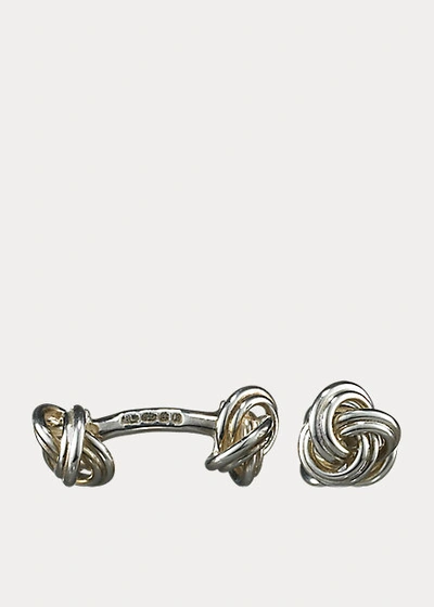 Ralph Lauren Knot-on-bar Cuff Links In Silver