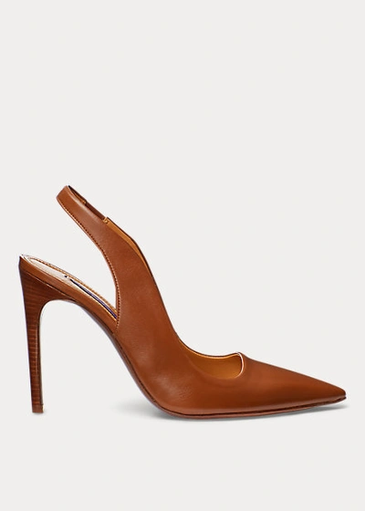 Ralph Lauren Cailey Calfskin Slingback In Rl Gold