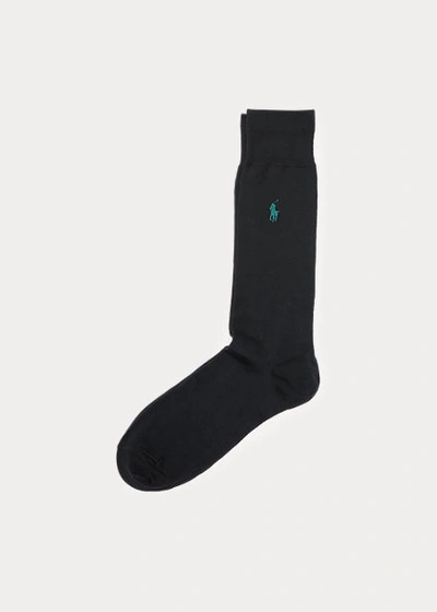 Polo Ralph Lauren Stretch Wool Trouser Socks In Black