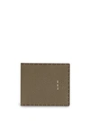 Fendi Logo Embossed Bi-fold Wallet In Green