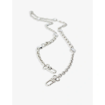 Maje Diamanté-embellished Silver-toned Chain Shoulder Strap In Palladium