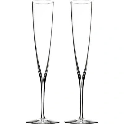 Waterford Set Of Two Elegance Champagne Trumpet Flute Glasses
