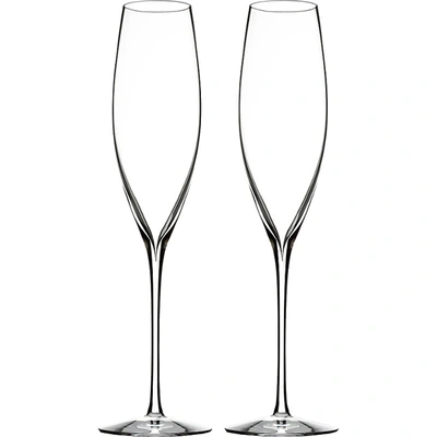 Waterford Set Of Two Elegance Champagne Classic Flutes In Clear