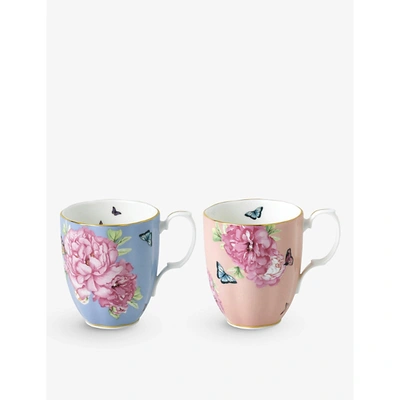 Royal Albert Friendship Hope And Tranquillity Bone China Mugs Set Of Two In Multi