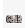 Zadig & Voltaire Rock Leather Clutch Bag In Gray Snake Leather
