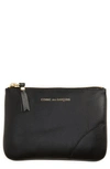 Comme Des Garçons Small Classic Leather Zip-up Pouch In Black