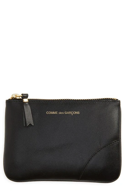 Comme Des Garçons Small Classic Leather Zip-up Pouch In Black
