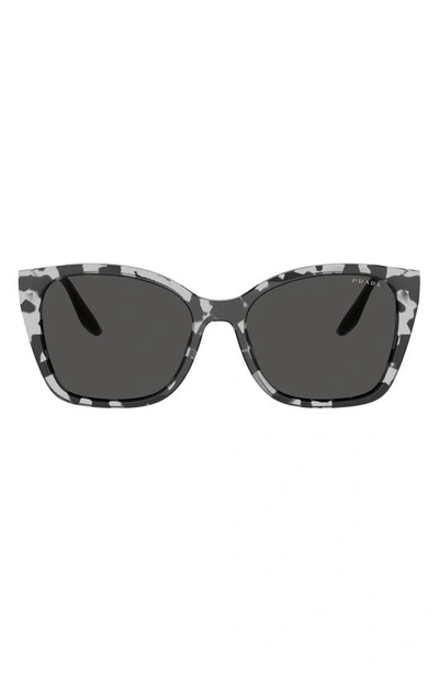 Prada 54mm Gradient Cat Eye Sunglasses In Grey Tortoise/ Dark Grey