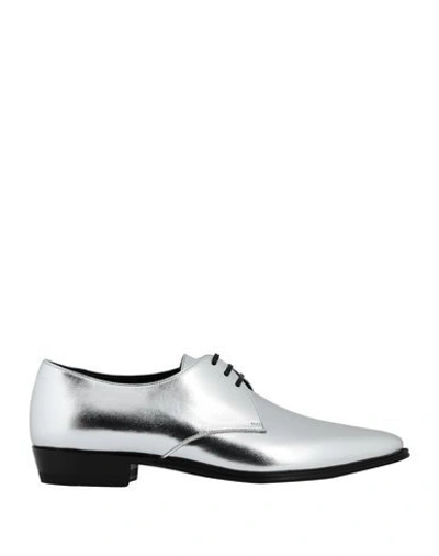 Celine Lace-up Shoes In Silver