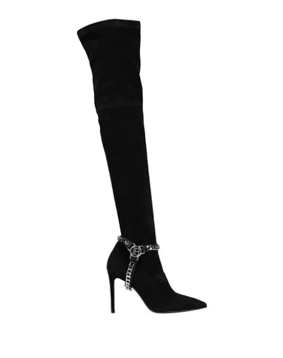 Balmain Knee Boots In Black
