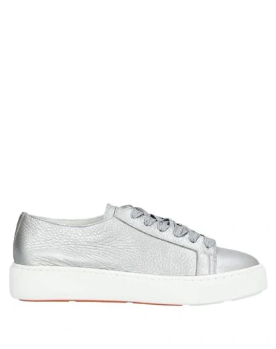 Santoni Sneakers In Silver