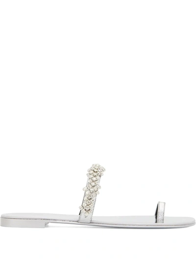 Giuseppe Zanotti Raissa Toe-strap Sandals In Silver