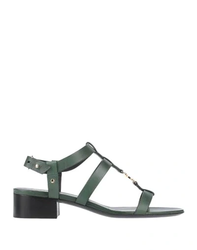 Celine Sandals In Dark Green