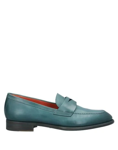 Santoni Loafers In Green