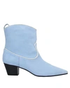 L'autre Chose Ankle Boots In Sky Blue