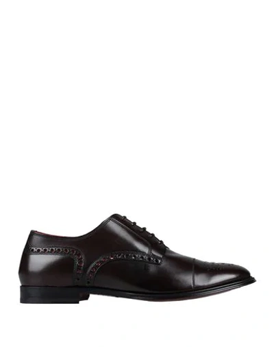 Dolce & Gabbana Lace-up Shoes In Dark Brown
