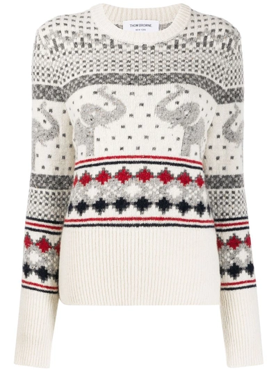 Thom Browne Sweaters In Bianco