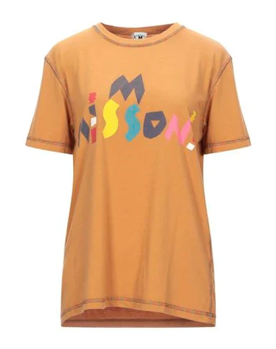 M Missoni T-shirts In Camel