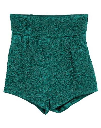 Saint Laurent Woman Shorts & Bermuda Shorts Emerald Green Size 4 Silk