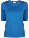 Drumohr Short-sleeved Cotton T-shirt In Blue