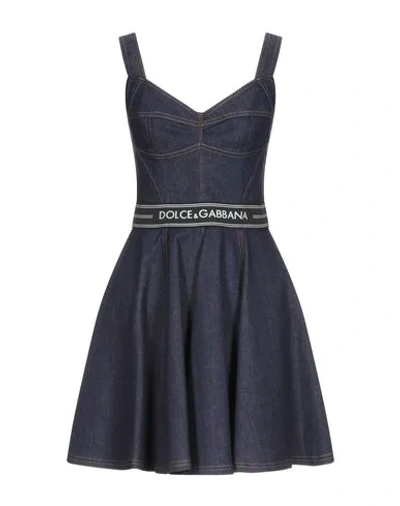 Dolce & Gabbana Short Dresses In Blue