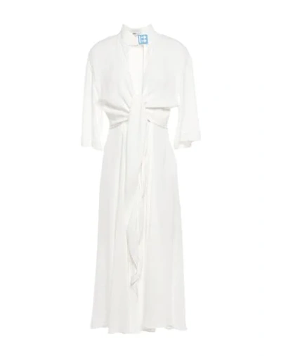 Off-white Woman Midi Dress White Size 2 Viscose