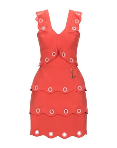 Elisabetta Franchi Short Dresses In Orange