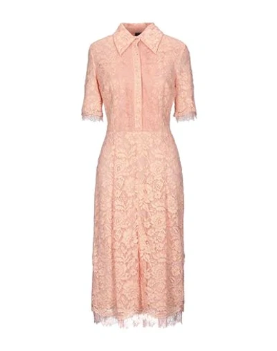 Elisabetta Franchi Woman Midi Dress Salmon Pink Size 2 Polyamide, Viscose