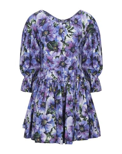 Dolce & Gabbana Short Dress In Purple
