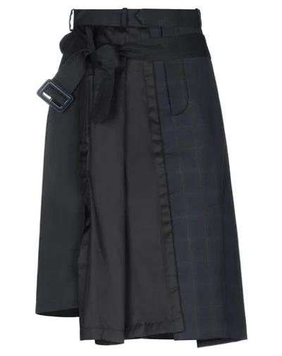 Maison Margiela Midi Skirts In Dark Blue