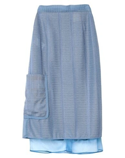 Marco De Vincenzo Midi Skirts In Pastel Blue
