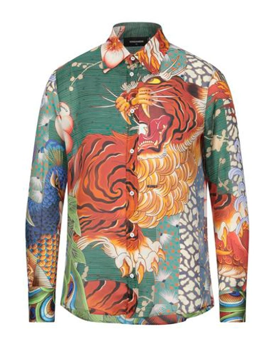 Dsquared2 Jungle Print Silk Shirt In Multicolour