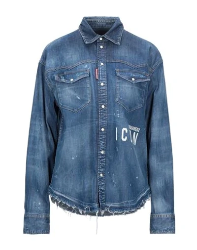 Dsquared2 Shirts Denim In Blue