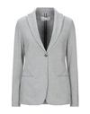 Fabiana Filippi Alpha Jacket In Stretch Cotton With Monili On The Pocket In Grey