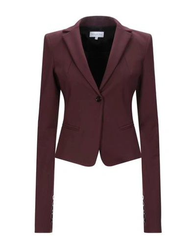 Patrizia Pepe Sartorial Jacket In Maroon