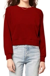 Cupcakes And Cashmere Elio Velour Sweatshirt In Garnet