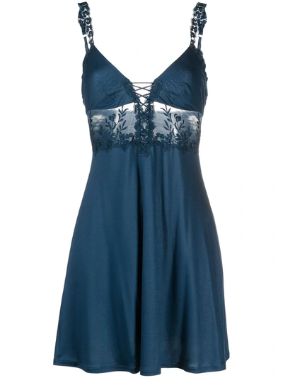 La Perla Light Blue Zephyr Silk Nightdress