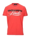 Dsquared2 T-shirts In Coral