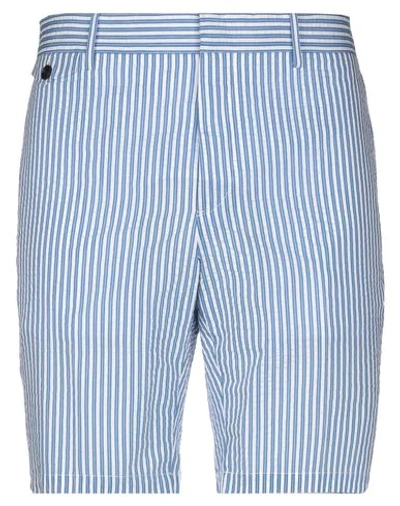 Burberry Mens Navy Serpentine Stripe Shorts In Slate Blue