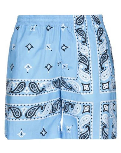 Msgm Shorts & Bermuda Shorts In Sky Blue