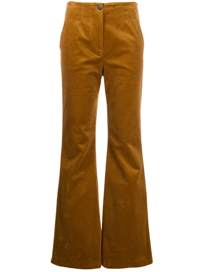 Veronica Beard Basima Cotton-blend Corduroy Flared Pants In Saffron