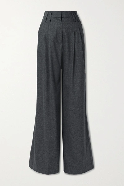 Racil Maxime Wool-blend Wide-leg Pants In Anthracite