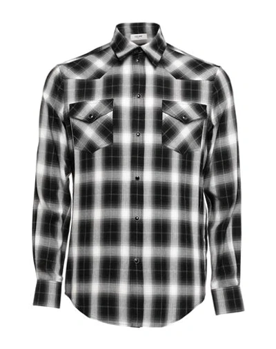 Celine Checked Shirt In Black