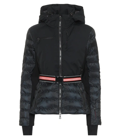 Erin Snow Kat Hooded Belted Quilted Ski Jacket In Black,red