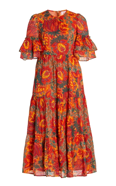 Banjanan Women's Mercy Printed Cotton Dress In Meadow Sweet Caramel