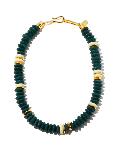 Lizzie Fortunato Women's Laguna Beaded Gold-plated Necklace In Hunter